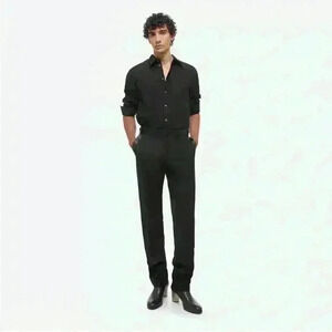 Helmut Lang Classic Poplin Shirt Men’s Black Button Down Dress Shirt